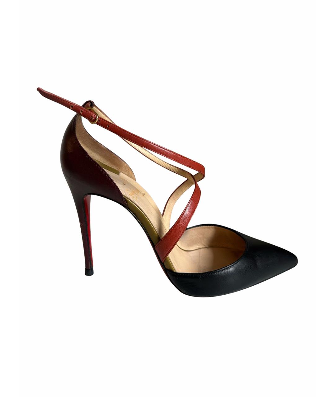 CHRISTIAN LOUBOUTIN Черные кожаные туфли, фото 1