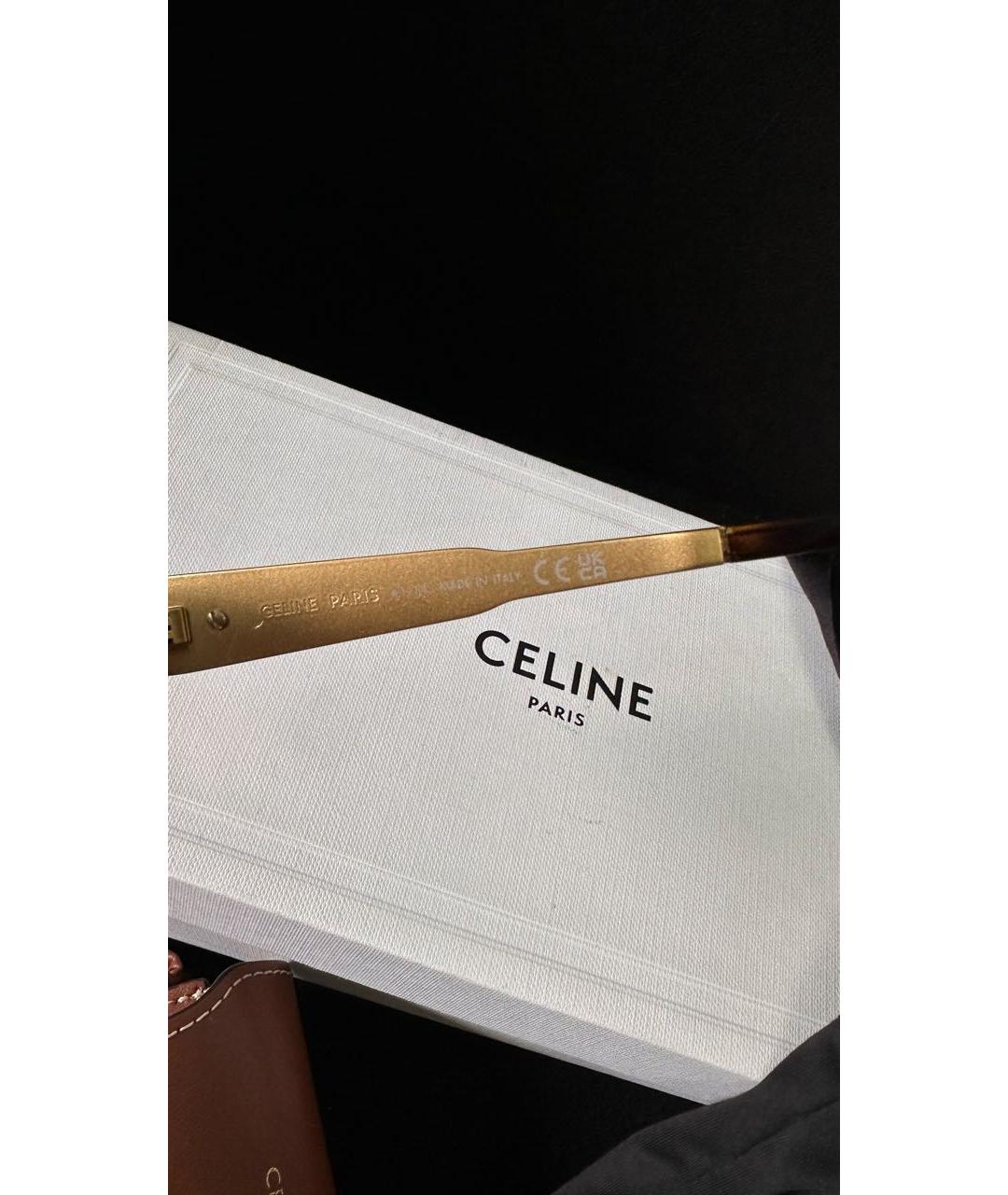 CELINE Золотые металлические солнцезащитные очки, фото 7