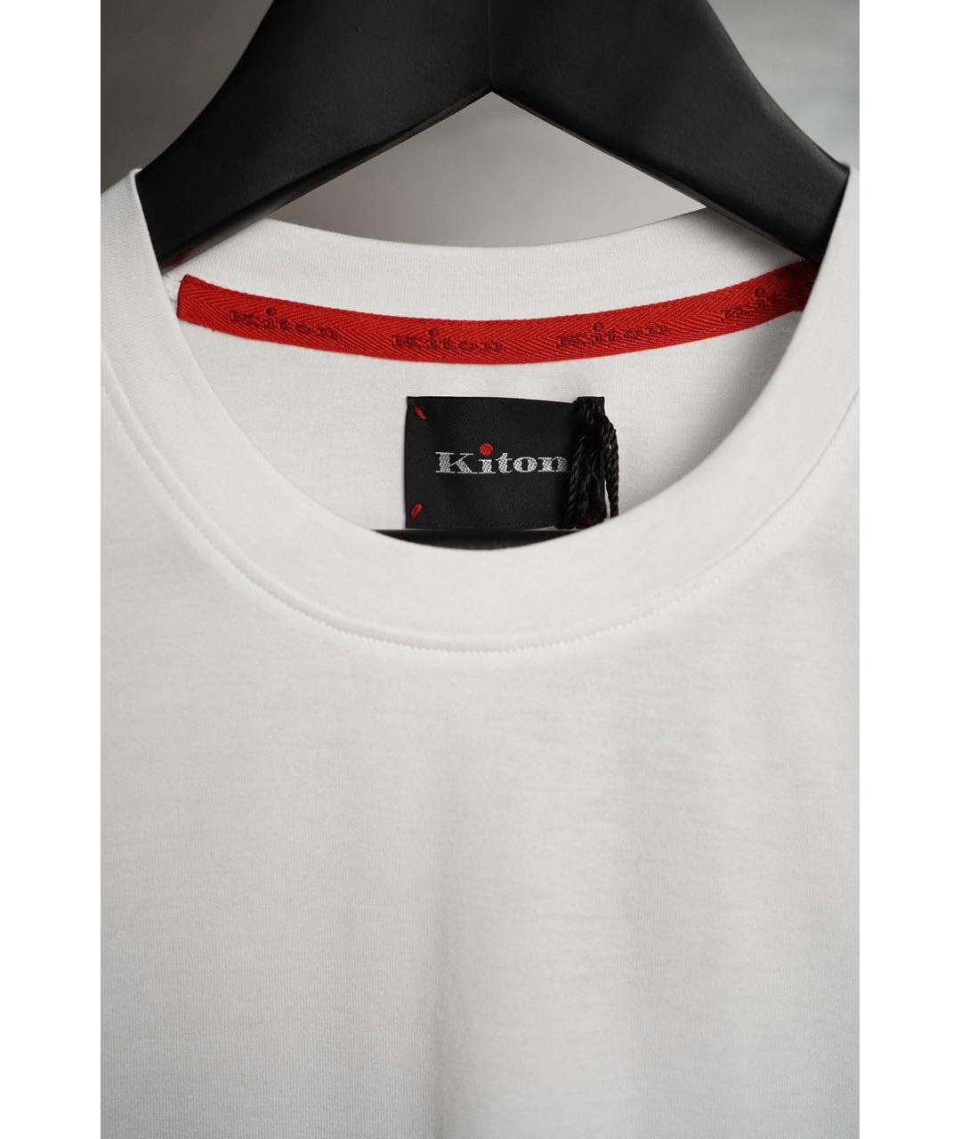 KITON Белая хлопковая футболка, фото 6