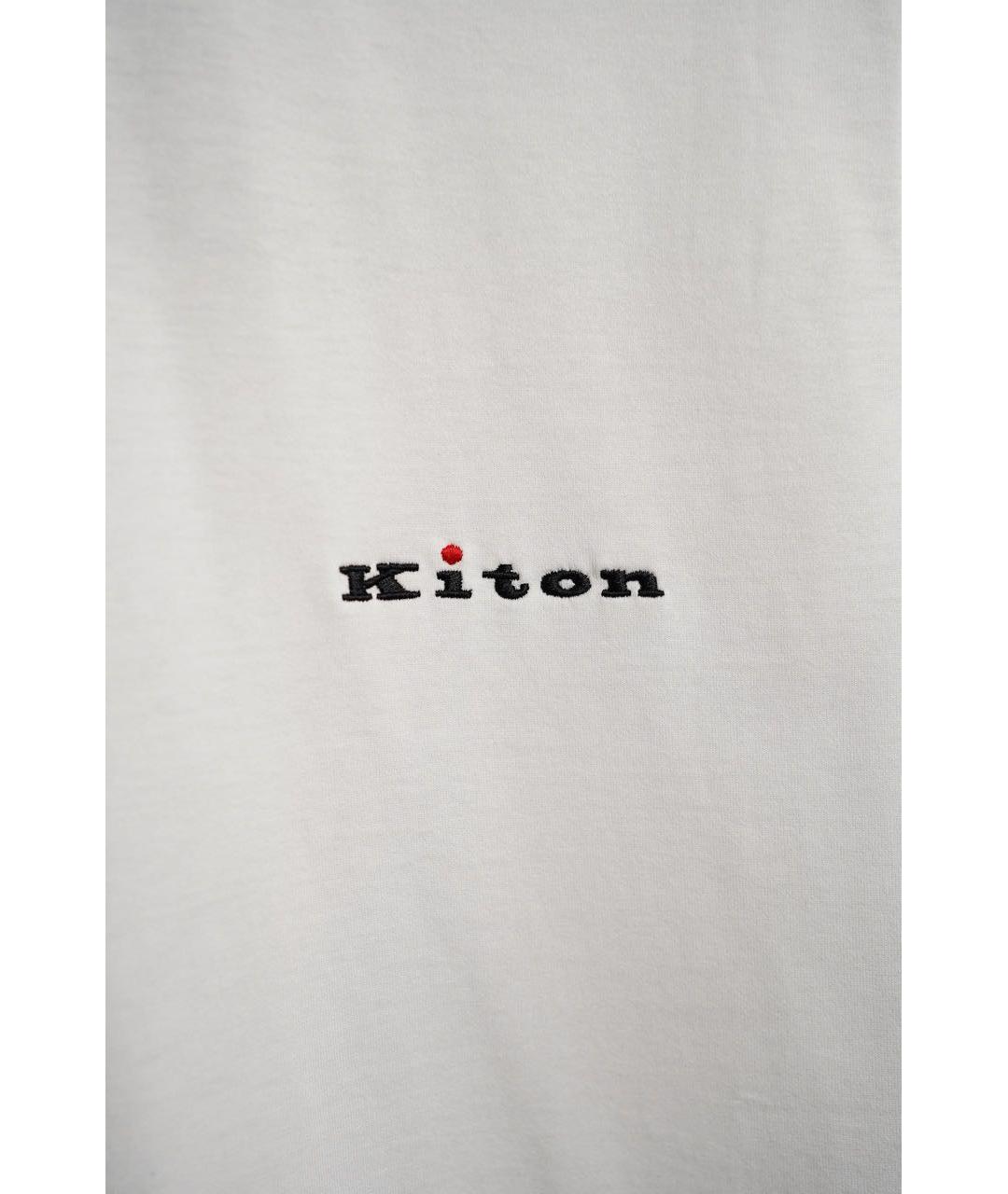 KITON Белая хлопковая футболка, фото 4