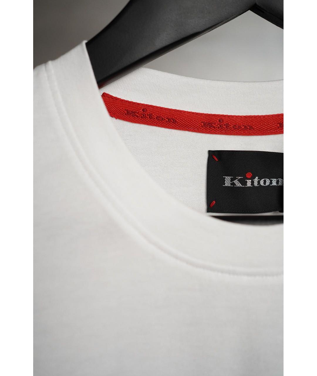 KITON Белая хлопковая футболка, фото 8