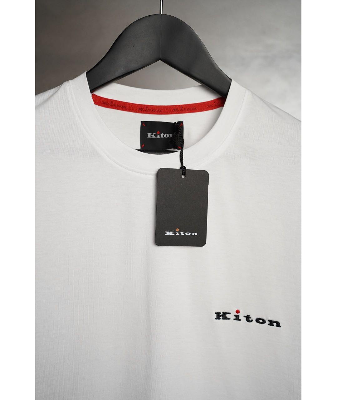 KITON Белая хлопковая футболка, фото 7