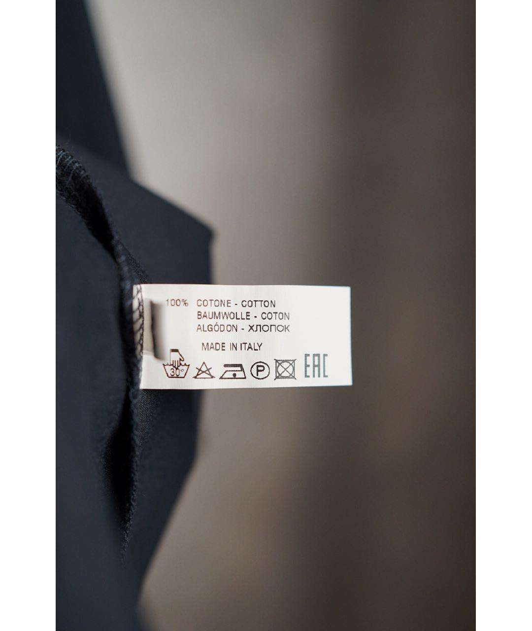 KITON Темно-синяя хлопковая футболка, фото 7
