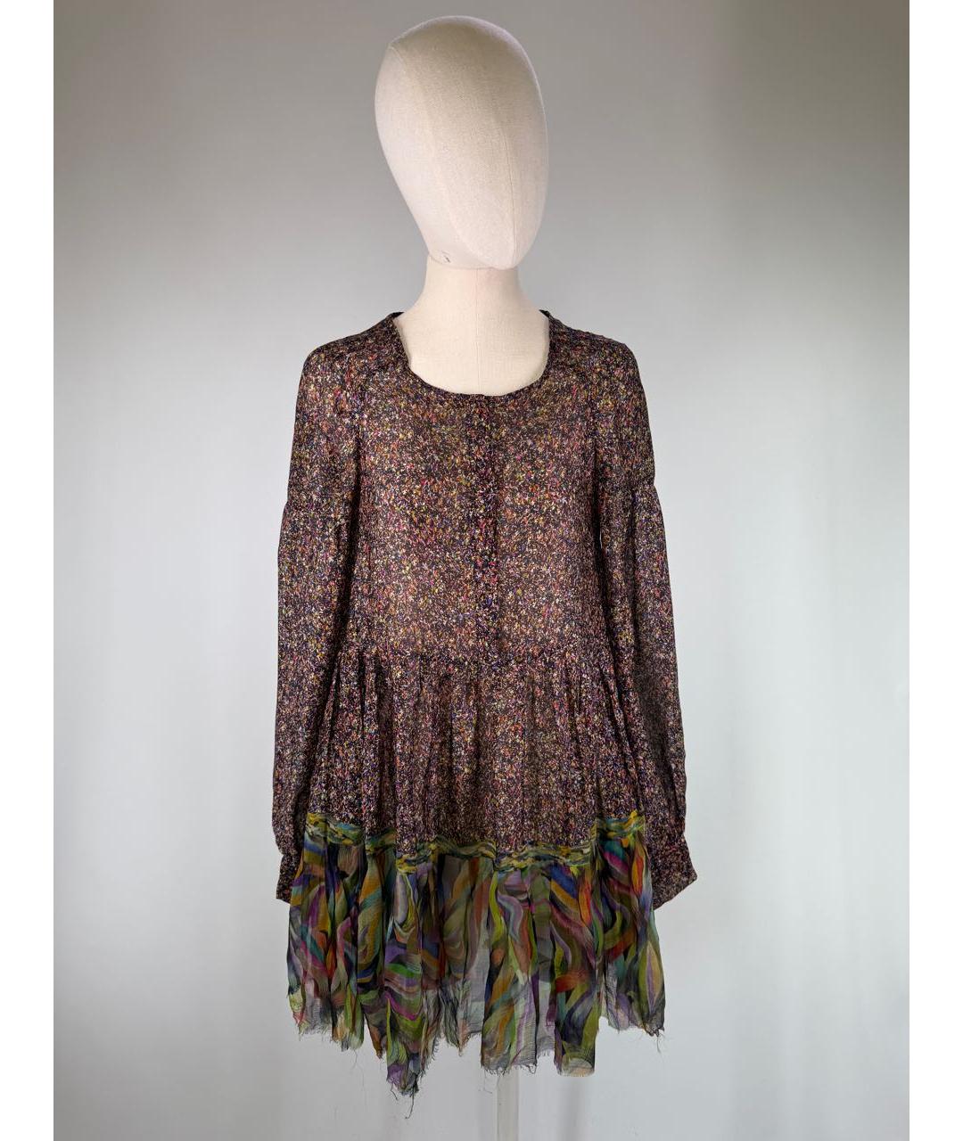 DRIES VAN NOTEN Мульти шелковое коктейльное платье, фото 9