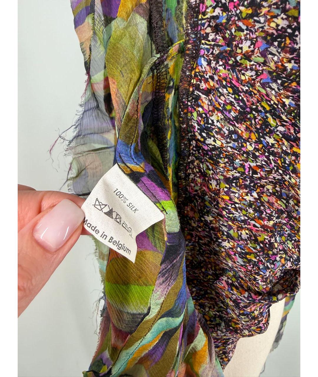 DRIES VAN NOTEN Мульти шелковое коктейльное платье, фото 8
