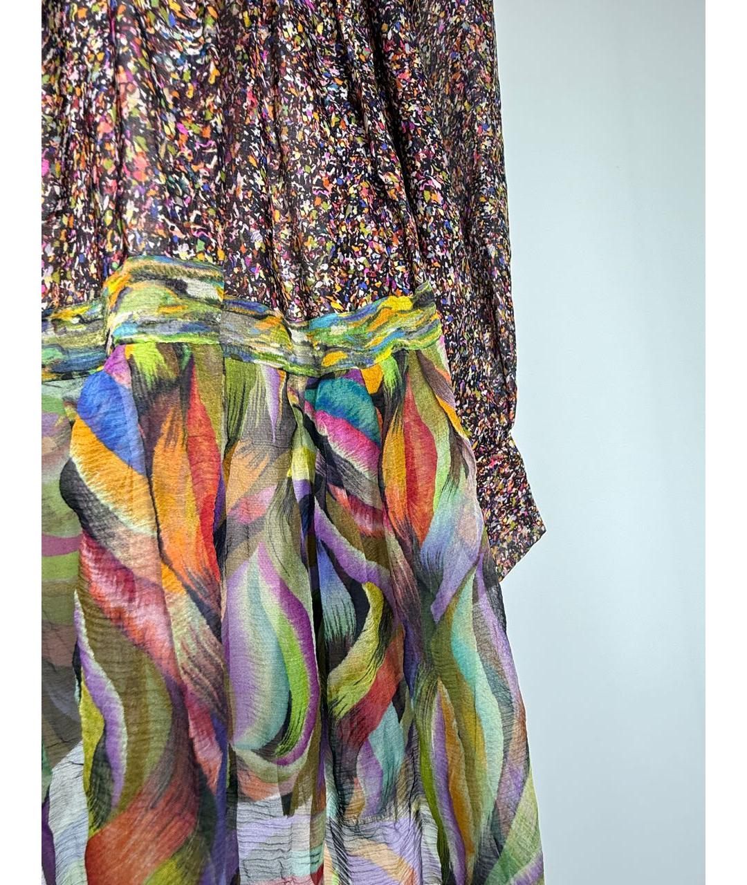 DRIES VAN NOTEN Мульти шелковое коктейльное платье, фото 3