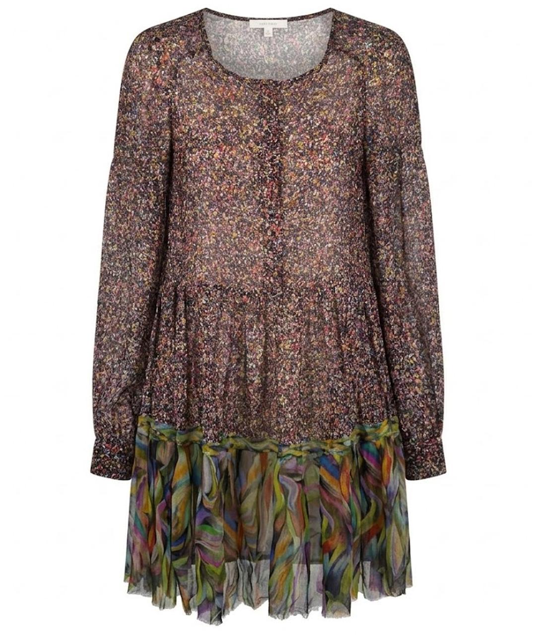 DRIES VAN NOTEN Мульти шелковое коктейльное платье, фото 1