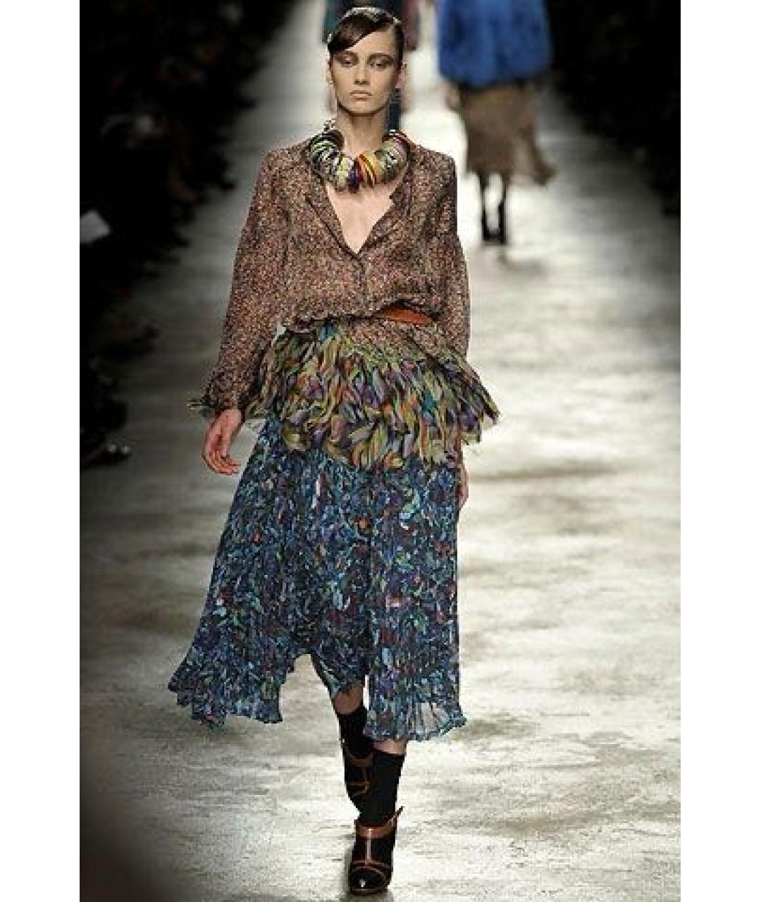 DRIES VAN NOTEN Мульти шелковое коктейльное платье, фото 4