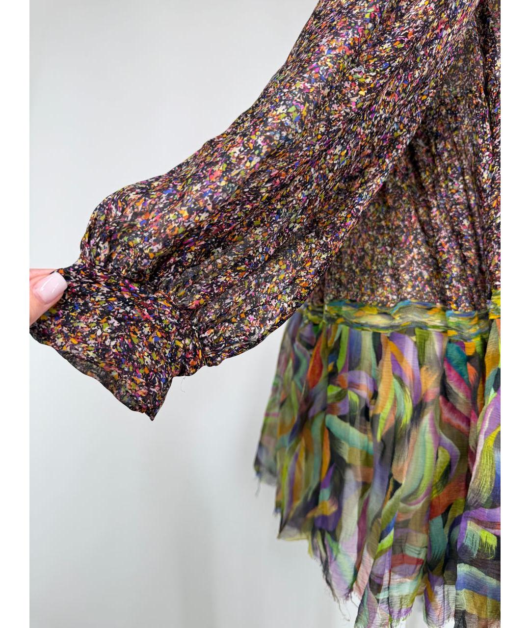 DRIES VAN NOTEN Мульти шелковое коктейльное платье, фото 5
