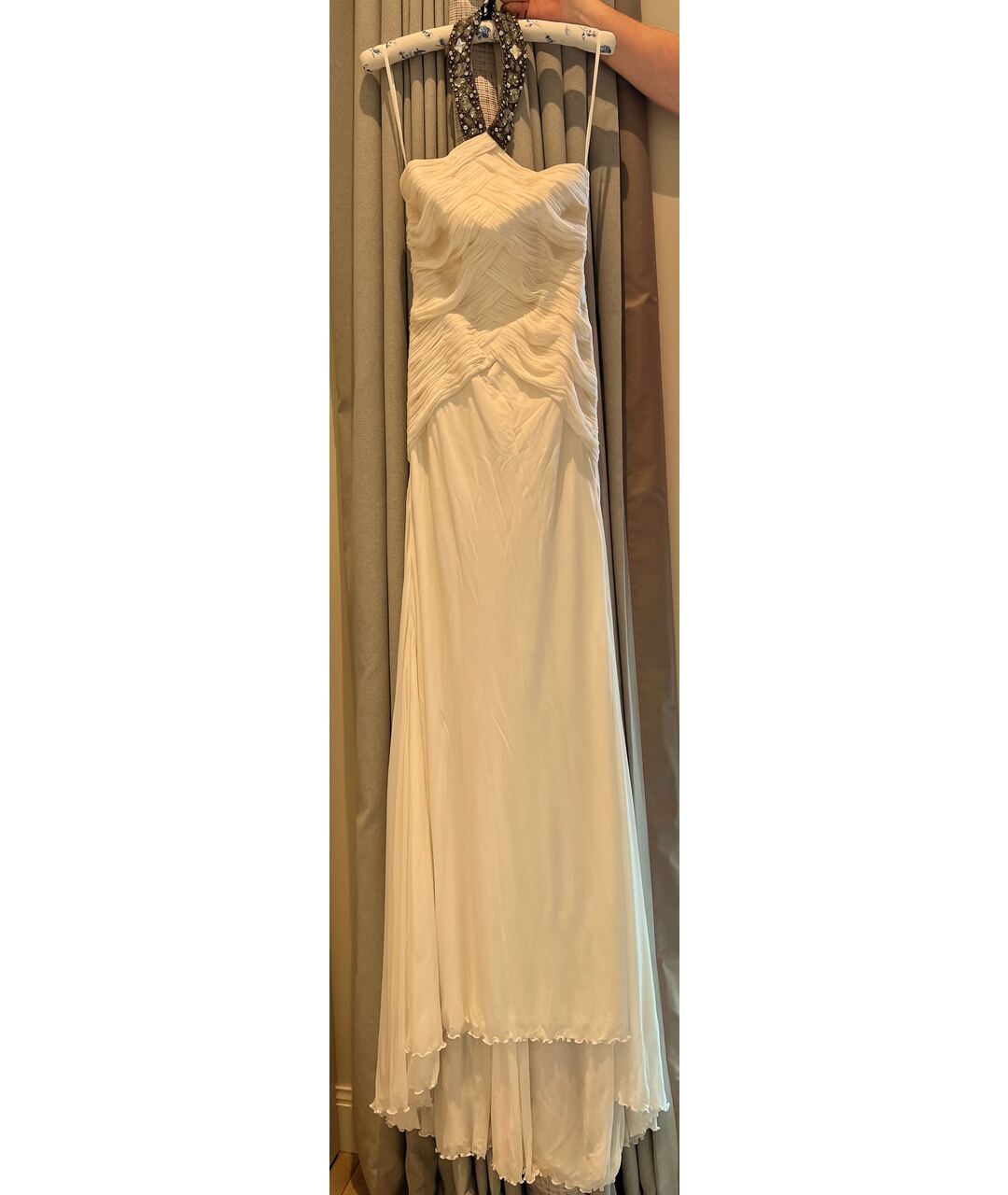 ROBERTO CAVALLI Белое вискозное вечернее платье, фото 8