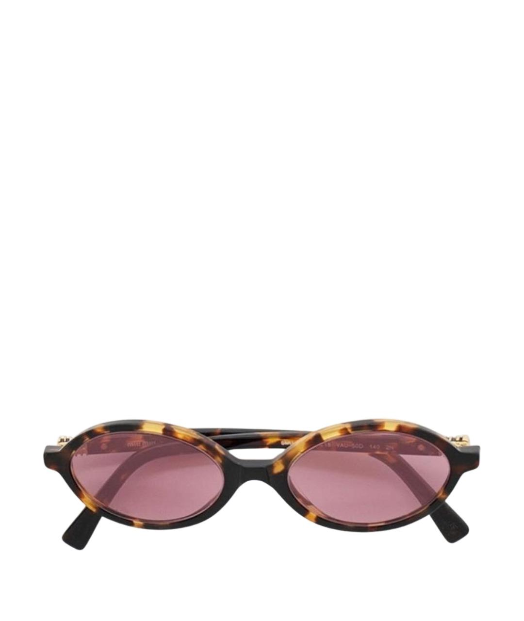 MIU MIU Коричневые пластиковые солнцезащитные очки, фото 1