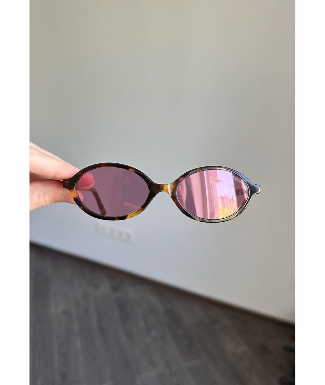MIU MIU Коричневые пластиковые солнцезащитные очки, фото 5
