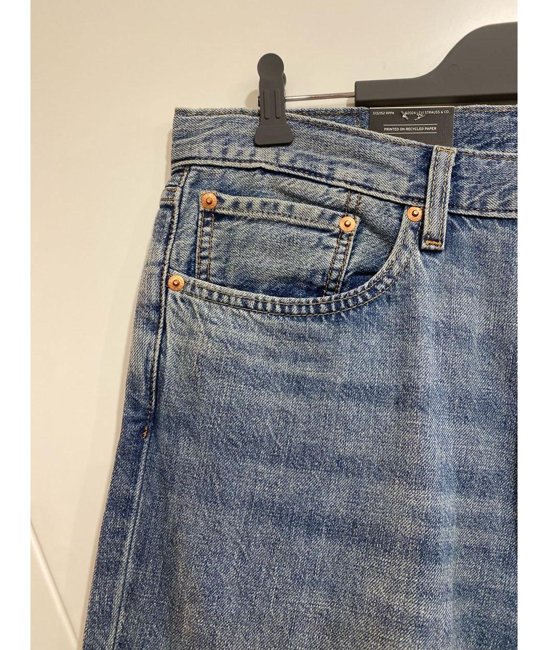 LEVI'S Голубые хлопко-льняные прямые джинсы, фото 4