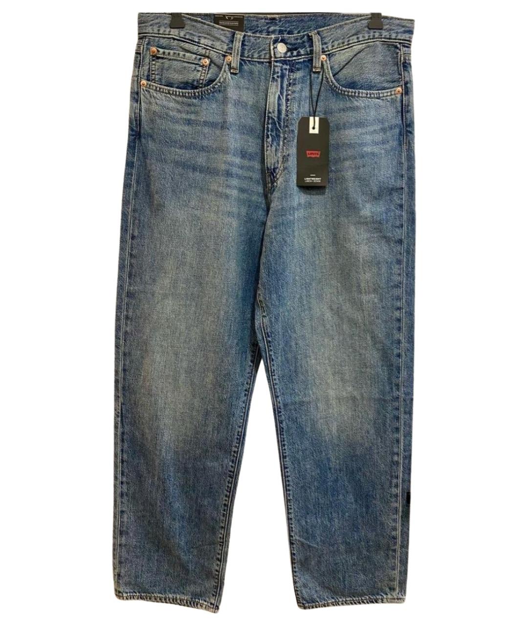 LEVI'S Голубые хлопко-льняные прямые джинсы, фото 1
