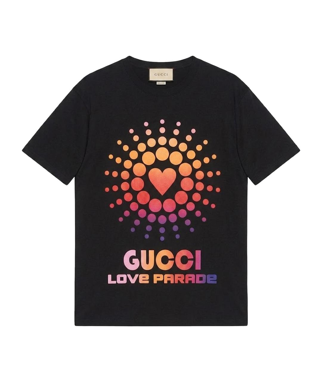 GUCCI Черная хлопковая футболка, фото 1