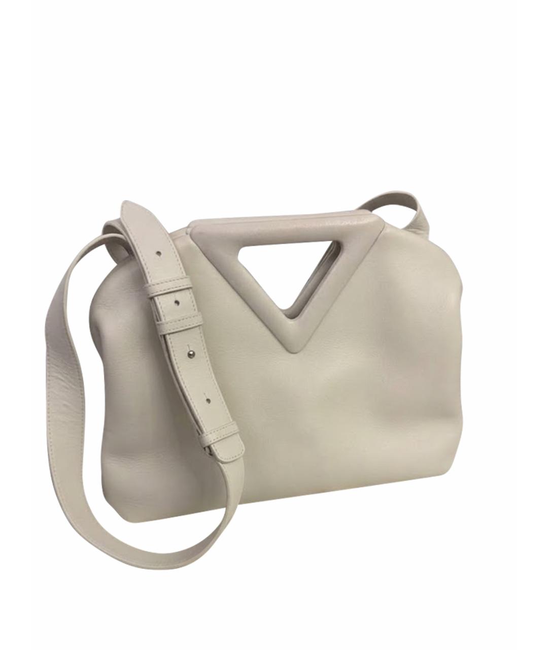 BOTTEGA VENETA Бежевая кожаная сумка с короткими ручками, фото 1