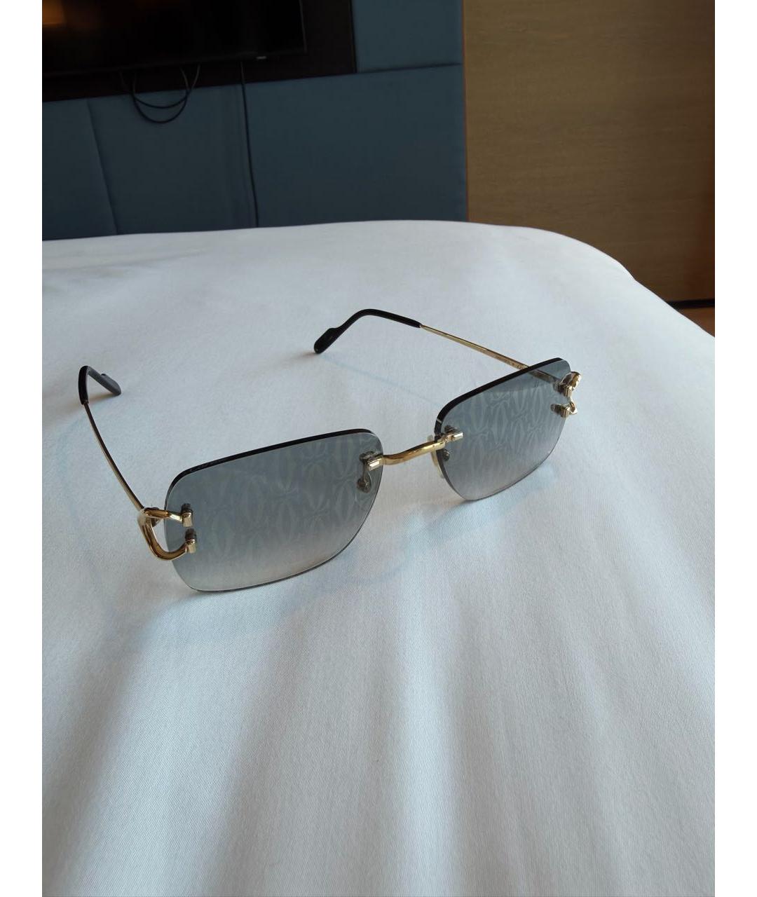 CARTIER Золотые металлические солнцезащитные очки, фото 6