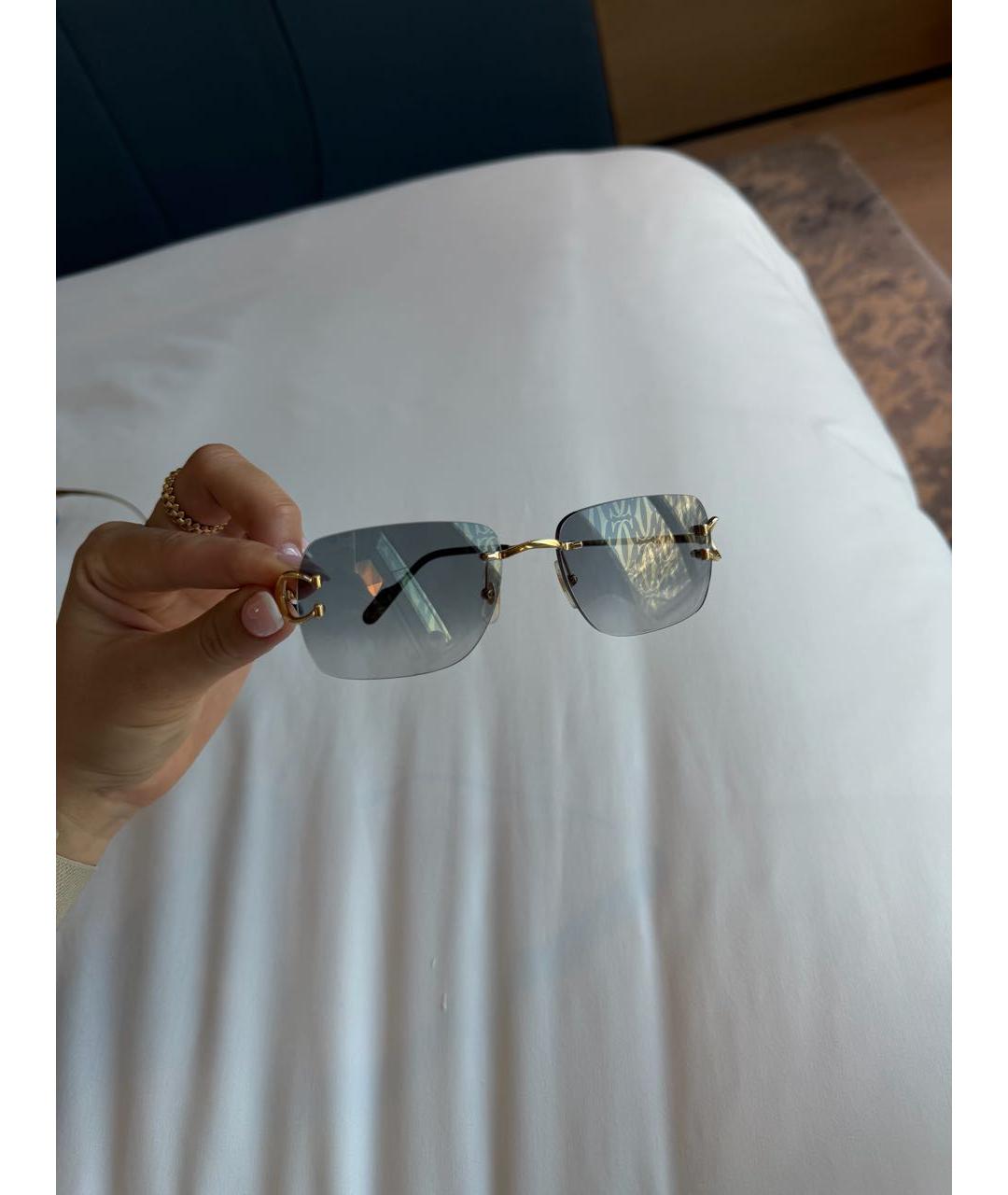 CARTIER Золотые металлические солнцезащитные очки, фото 2