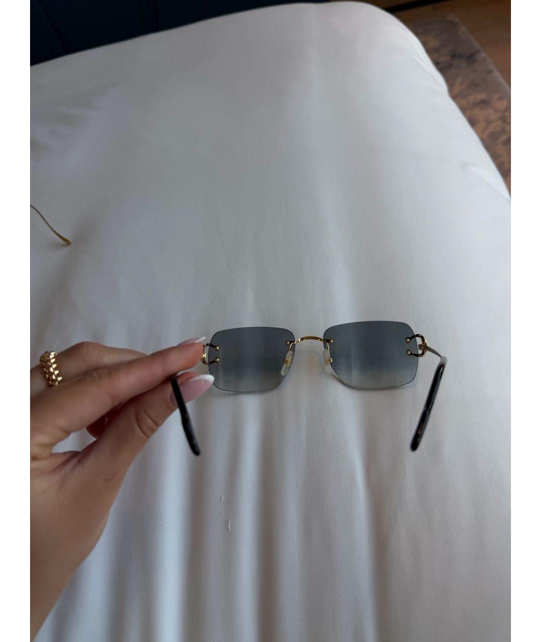 CARTIER Золотые металлические солнцезащитные очки, фото 3
