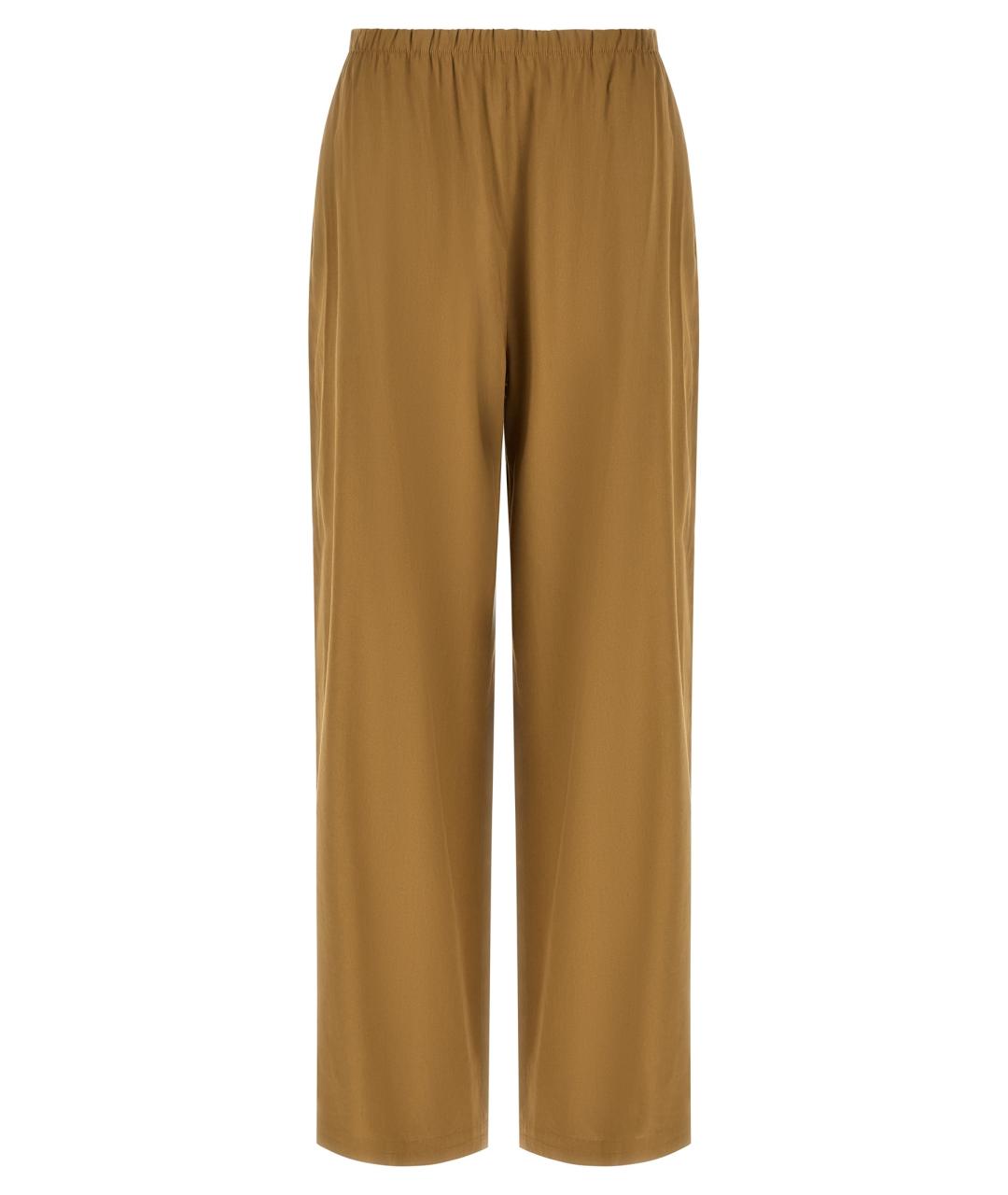 MAX MARA Горчичные льняные прямые брюки, фото 1