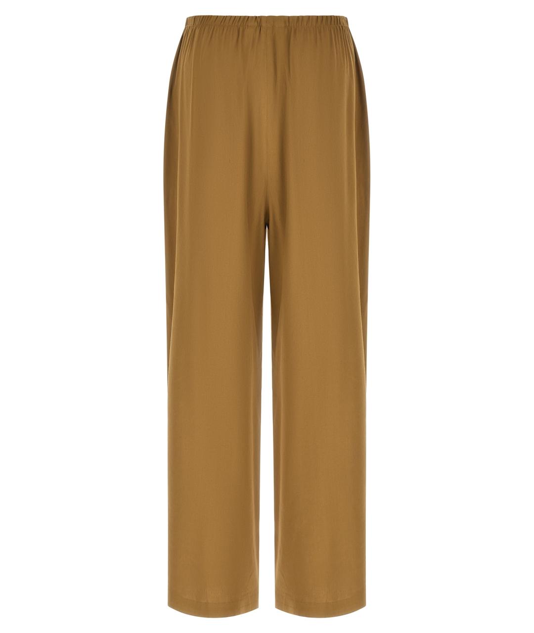 MAX MARA Горчичные льняные прямые брюки, фото 2
