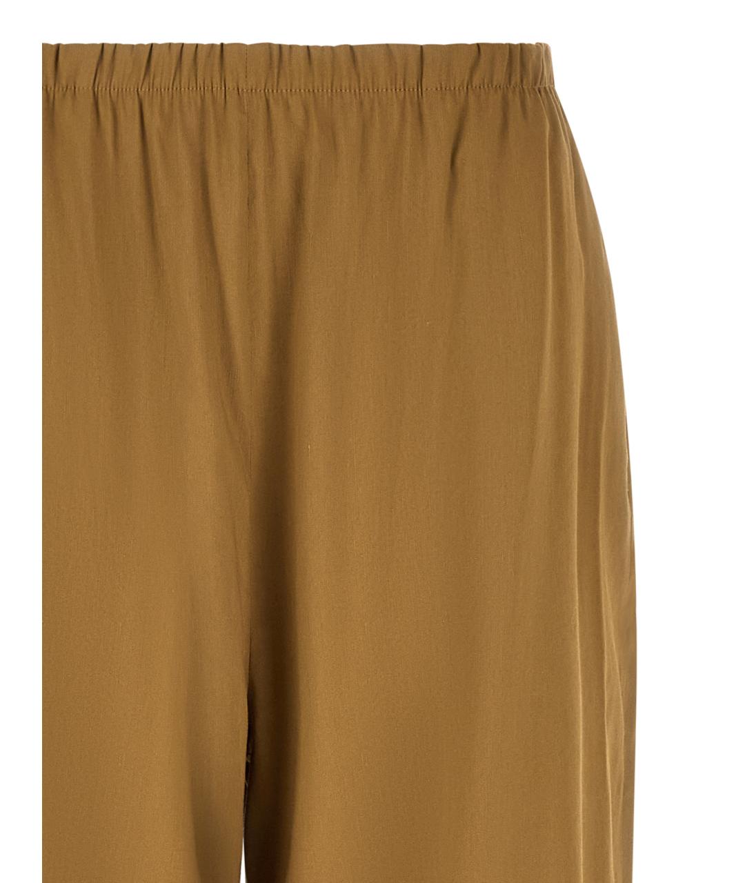 MAX MARA Горчичные льняные прямые брюки, фото 3