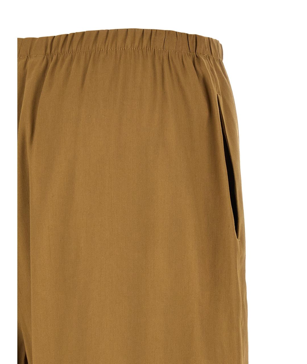 MAX MARA Горчичные льняные прямые брюки, фото 4