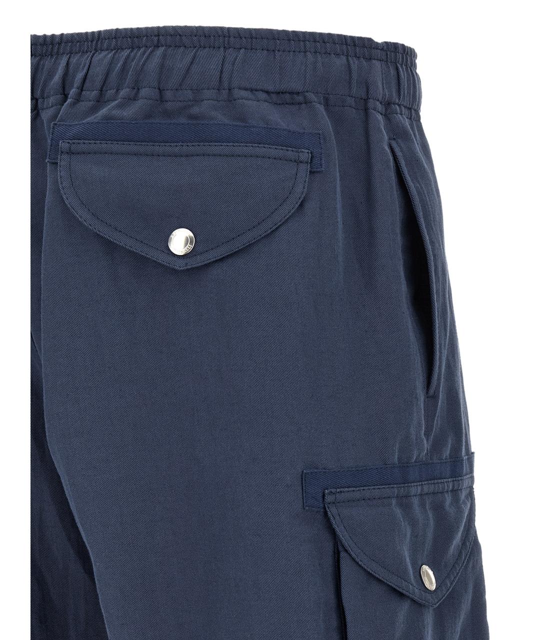 BRUNELLO CUCINELLI Синие льняные шорты, фото 4