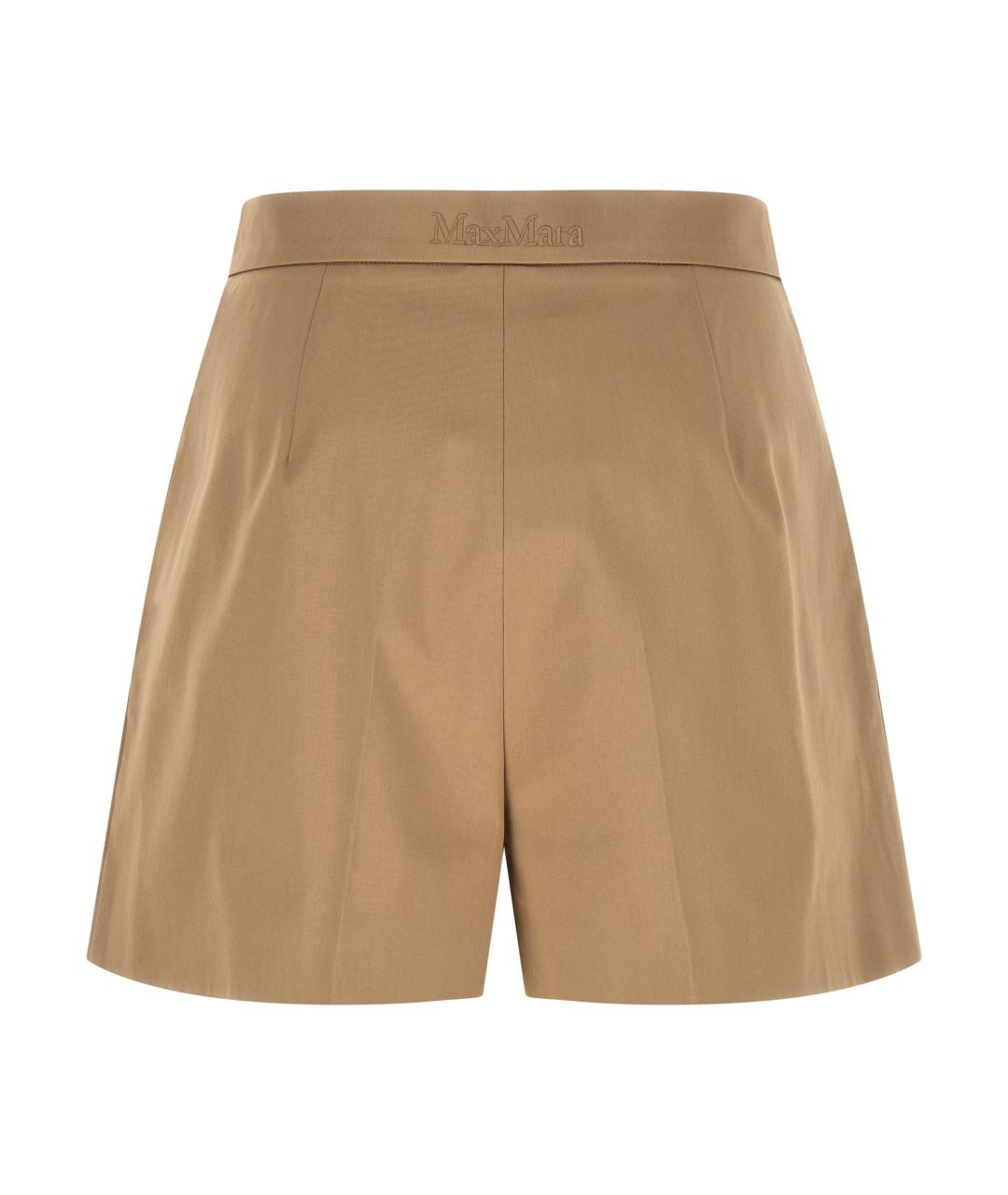 MAX MARA Бежевые хлопковые шорты, фото 2