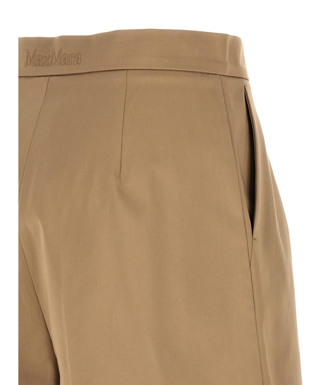 MAX MARA Бежевые хлопковые шорты, фото 4