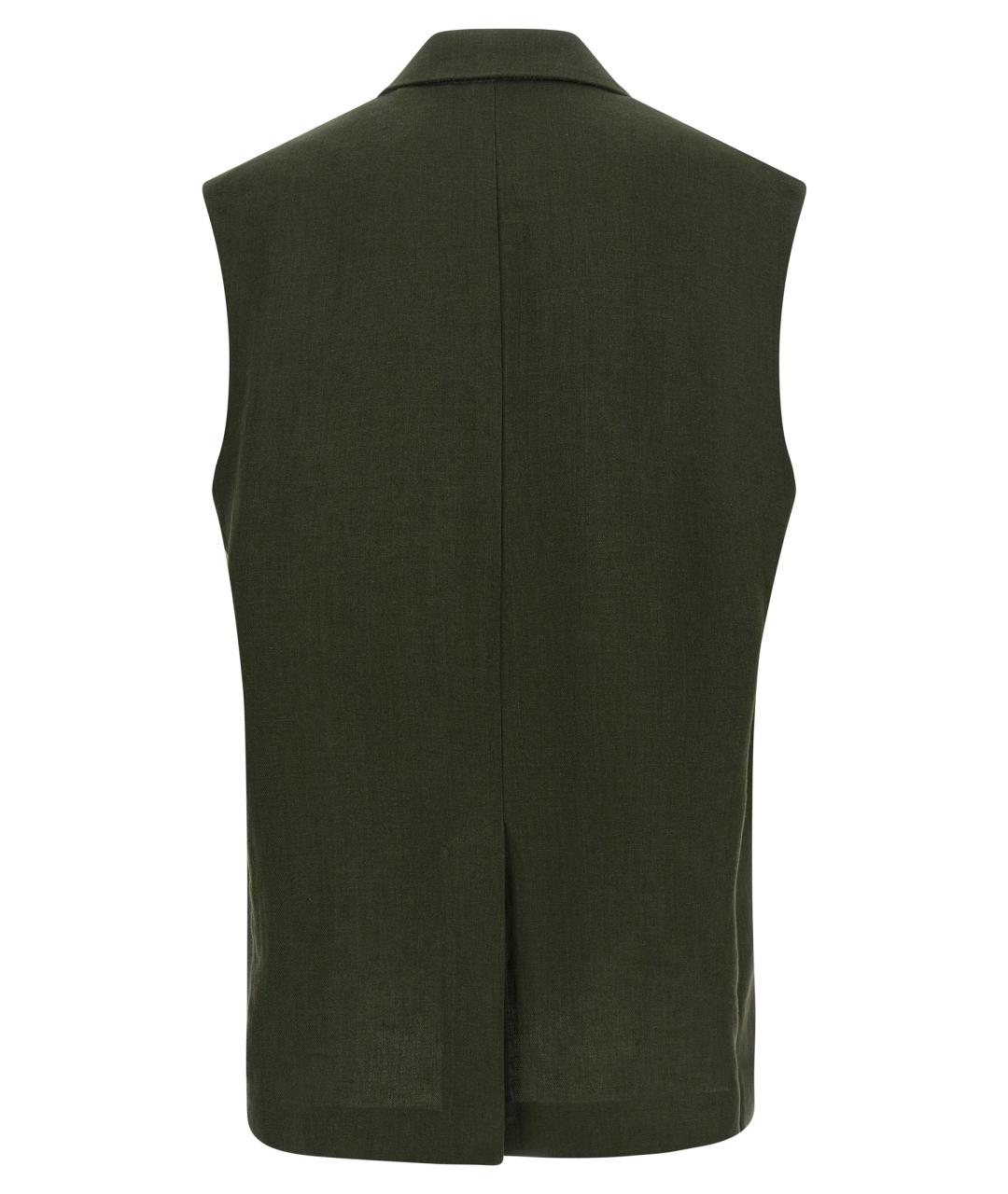 MAX MARA STUDIO Зеленая льняная жилетка, фото 2