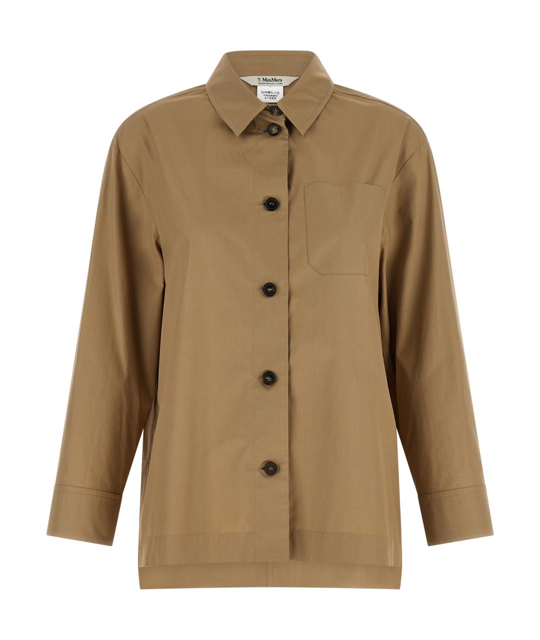 'S MAX MARA Бежевая хлопковая рубашка, фото 1
