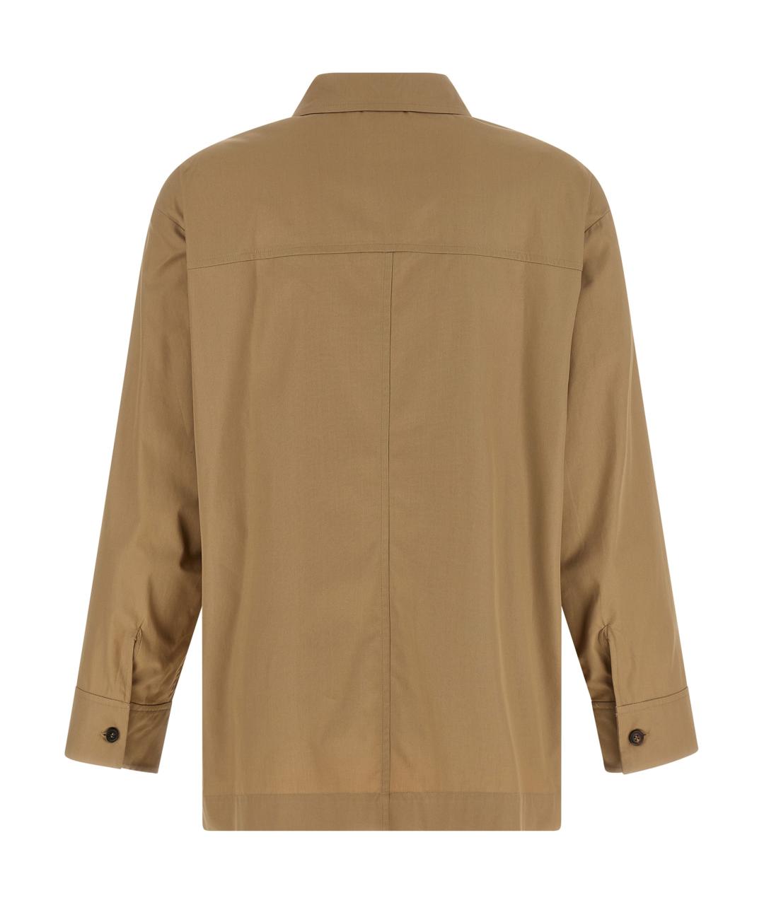 'S MAX MARA Бежевая хлопковая рубашка, фото 2