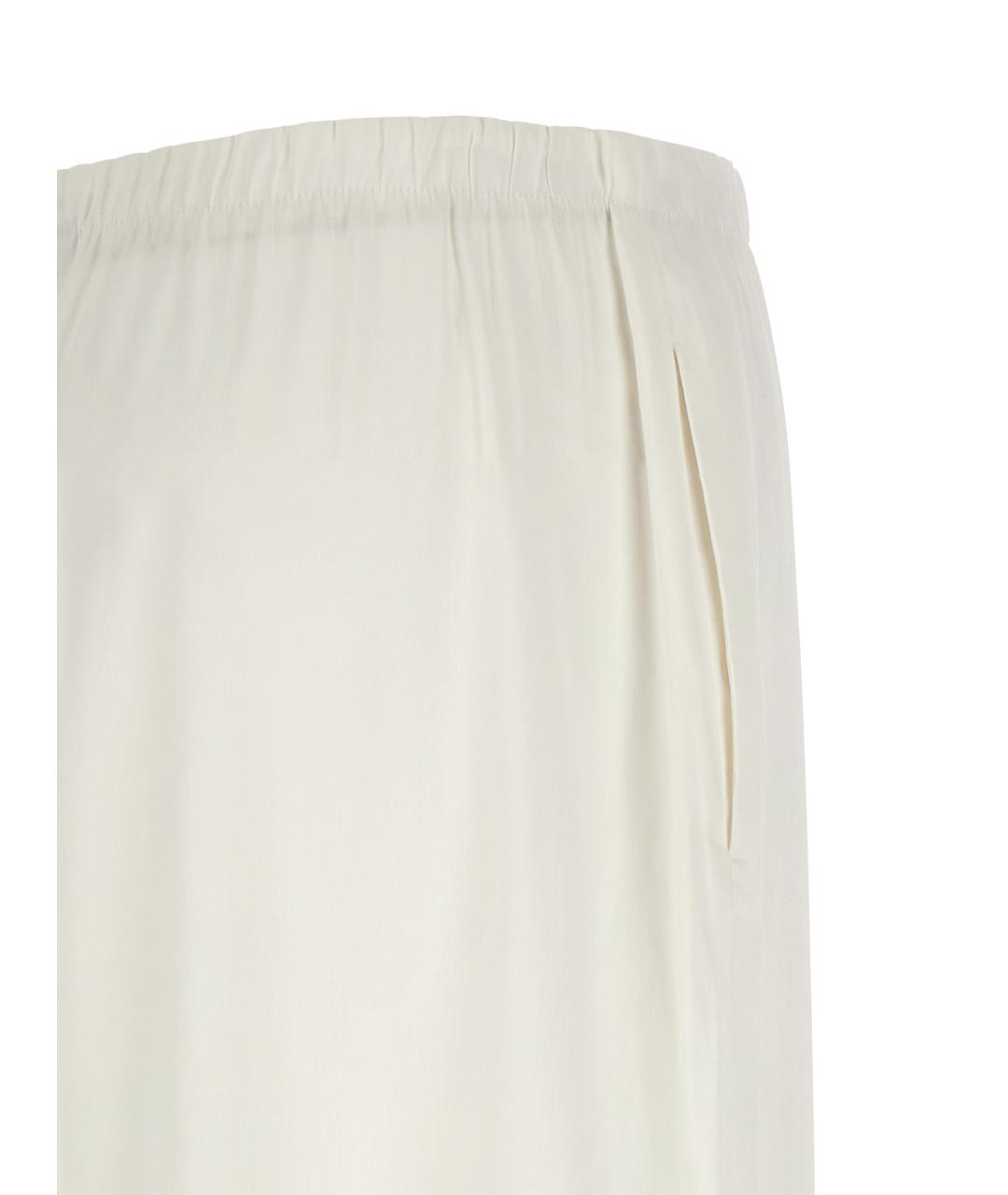 MAX MARA Белые льняные прямые брюки, фото 4