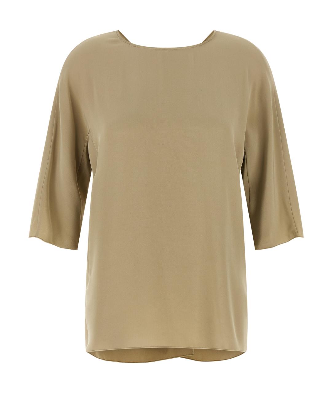 MAX MARA Бежевая шелковая блузы, фото 1