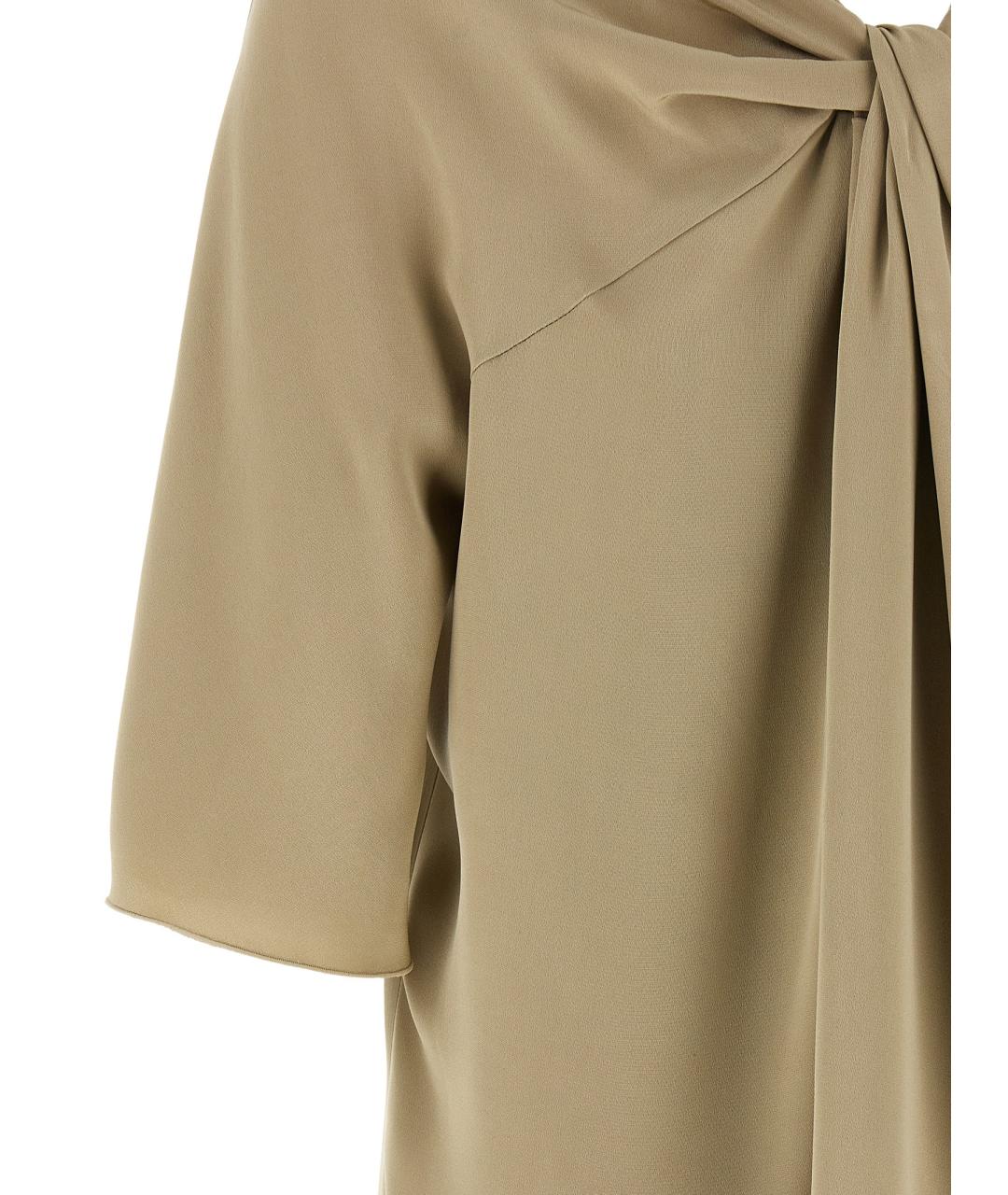 MAX MARA Бежевая шелковая блузы, фото 4