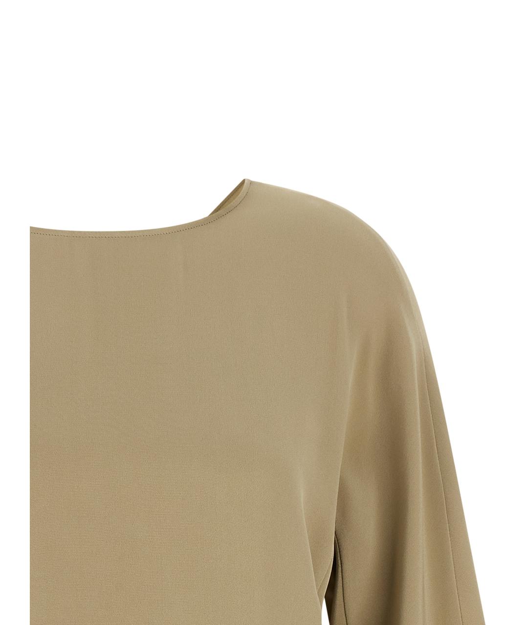 MAX MARA Бежевая шелковая блузы, фото 3