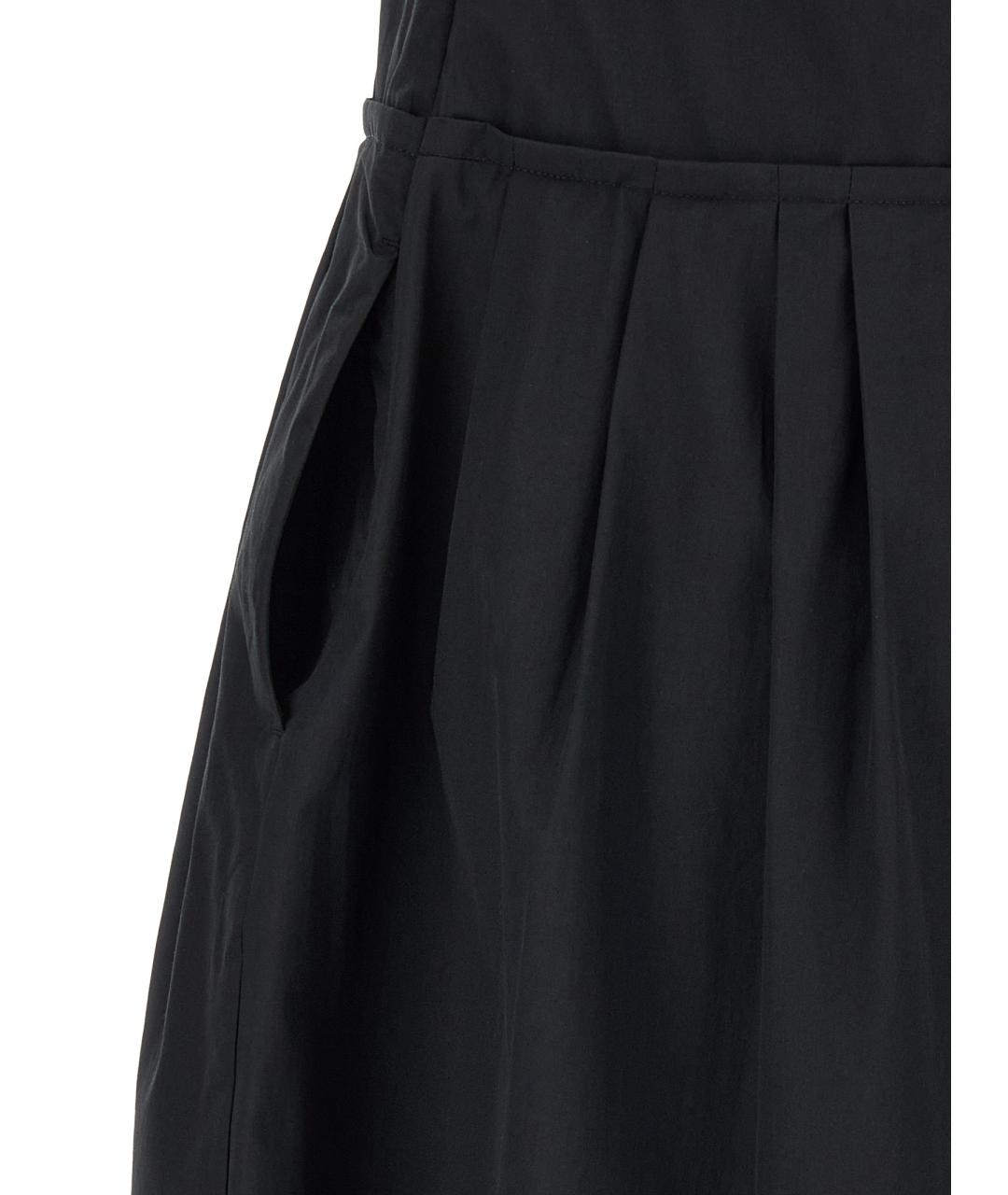 WEEKEND MAX MARA Черный хлопковый комбинезон, фото 4