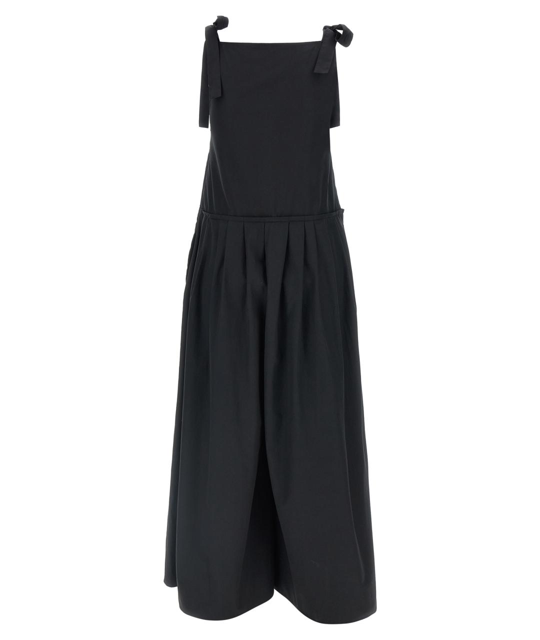 WEEKEND MAX MARA Черный хлопковый комбинезон, фото 2
