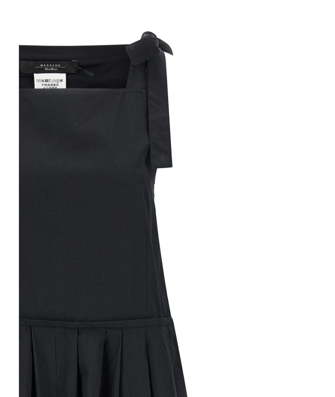WEEKEND MAX MARA Черный хлопковый комбинезон, фото 3