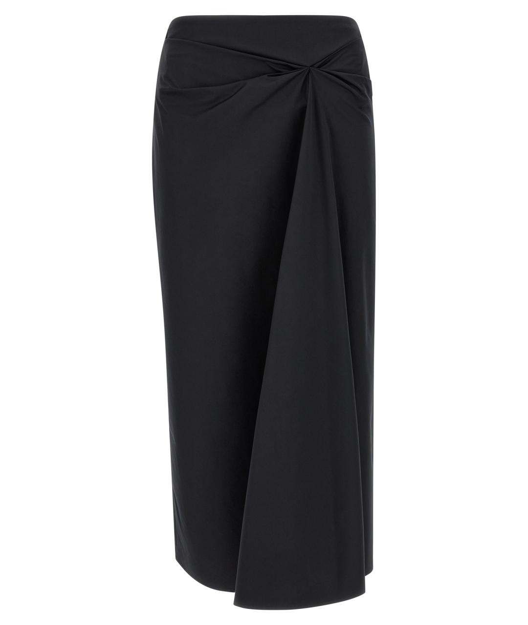 MAX MARA Черная хлопковая юбка миди, фото 1