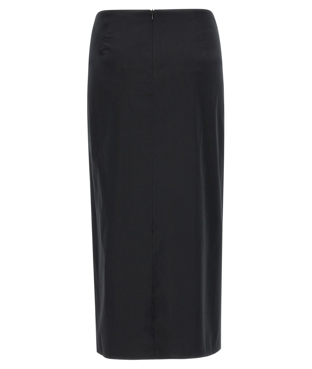 MAX MARA Черная хлопковая юбка миди, фото 2