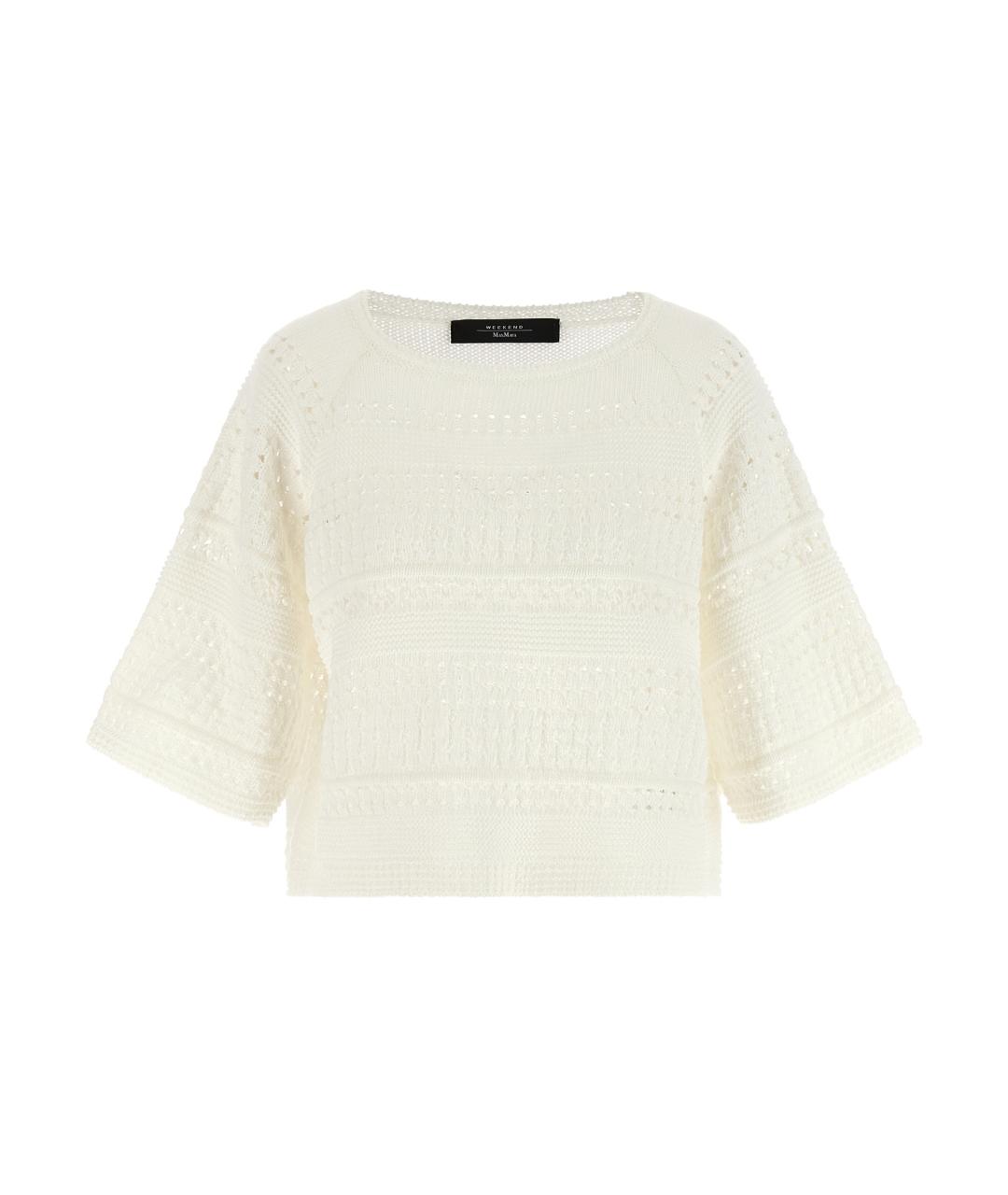 WEEKEND MAX MARA Белый хлопковый джемпер / свитер, фото 1
