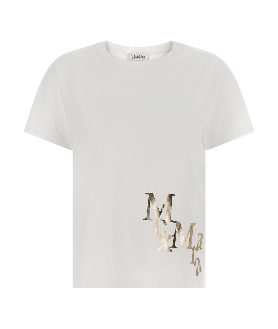 'S MAX MARA Золотая хлопковая футболка, фото 1