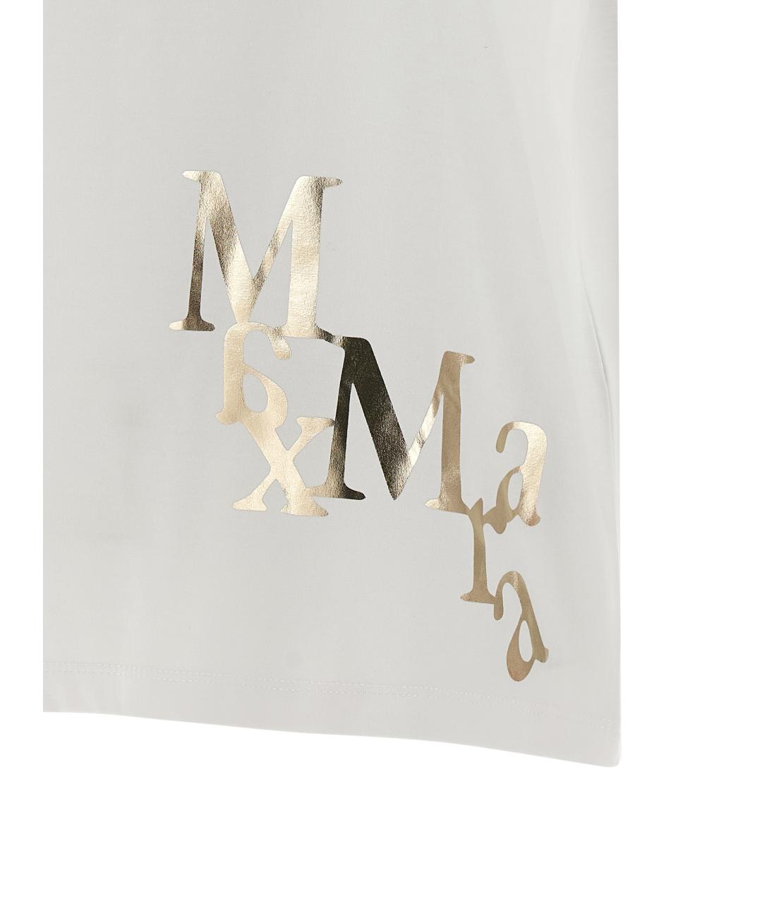 'S MAX MARA Золотая хлопковая футболка, фото 4