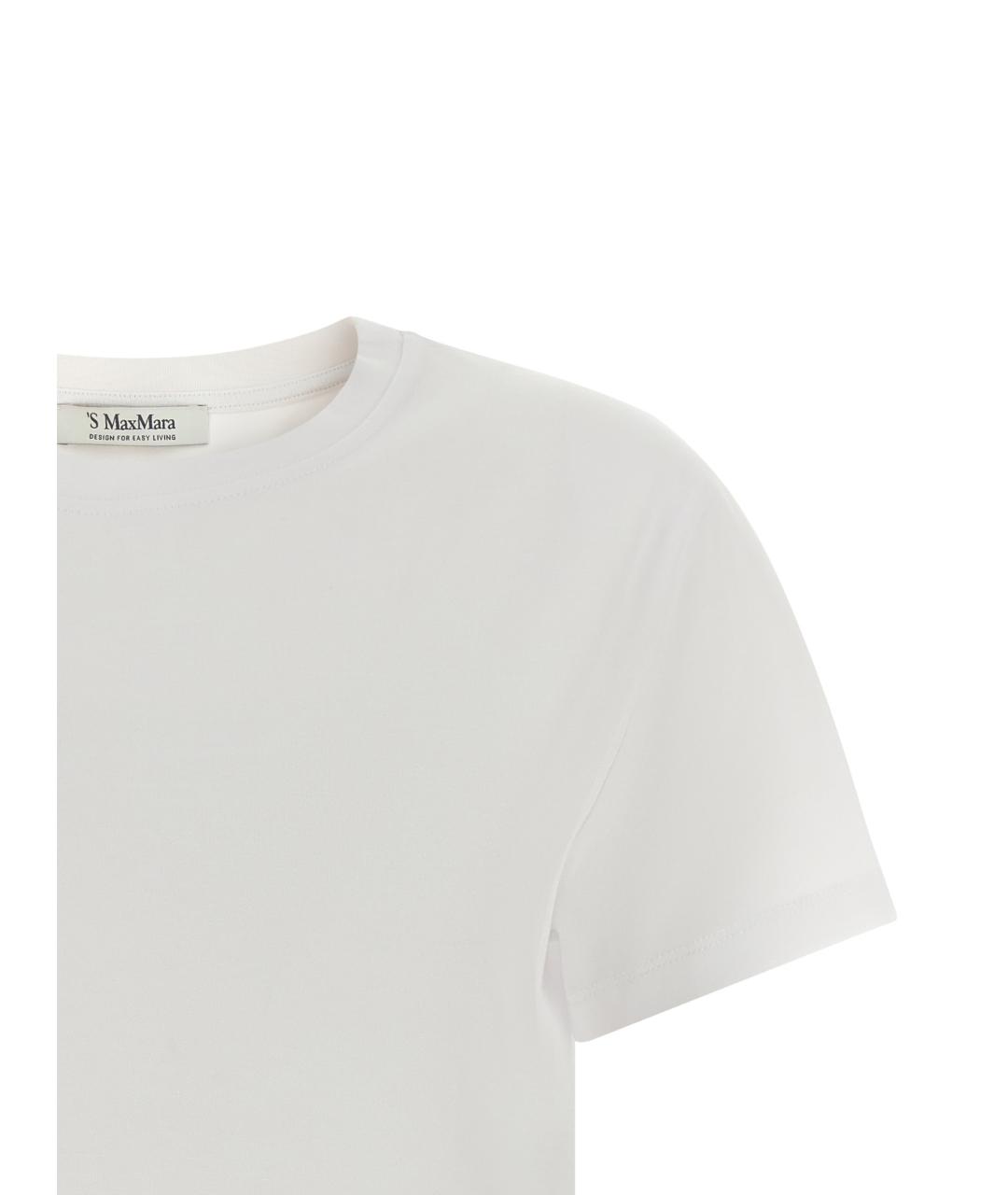 'S MAX MARA Золотая хлопковая футболка, фото 3