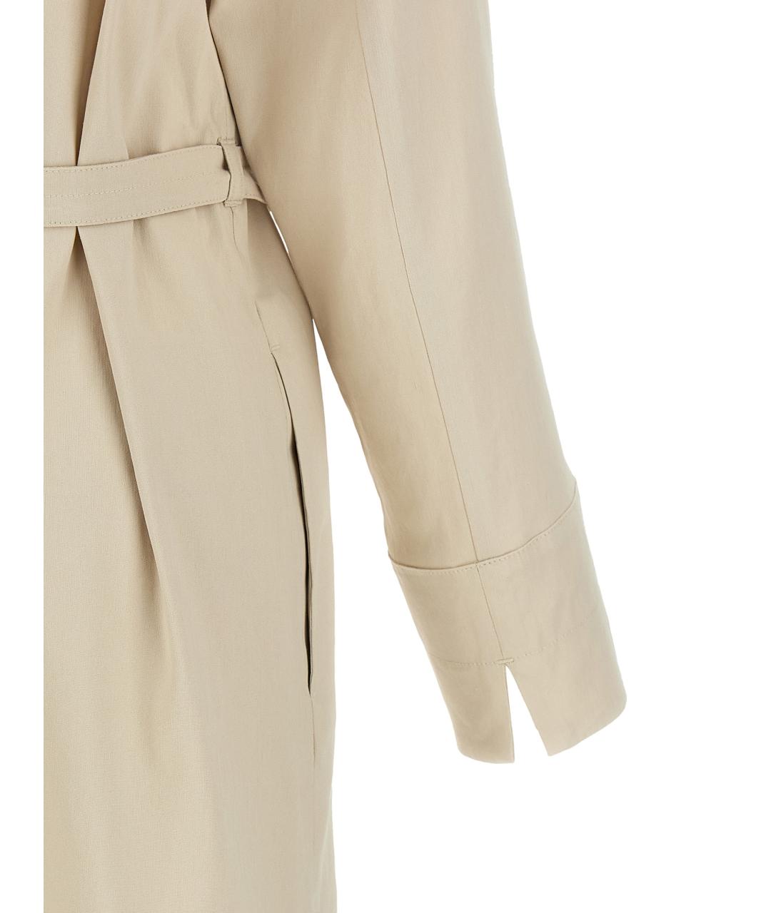 MAX MARA Бежевое льняное повседневное платье, фото 4