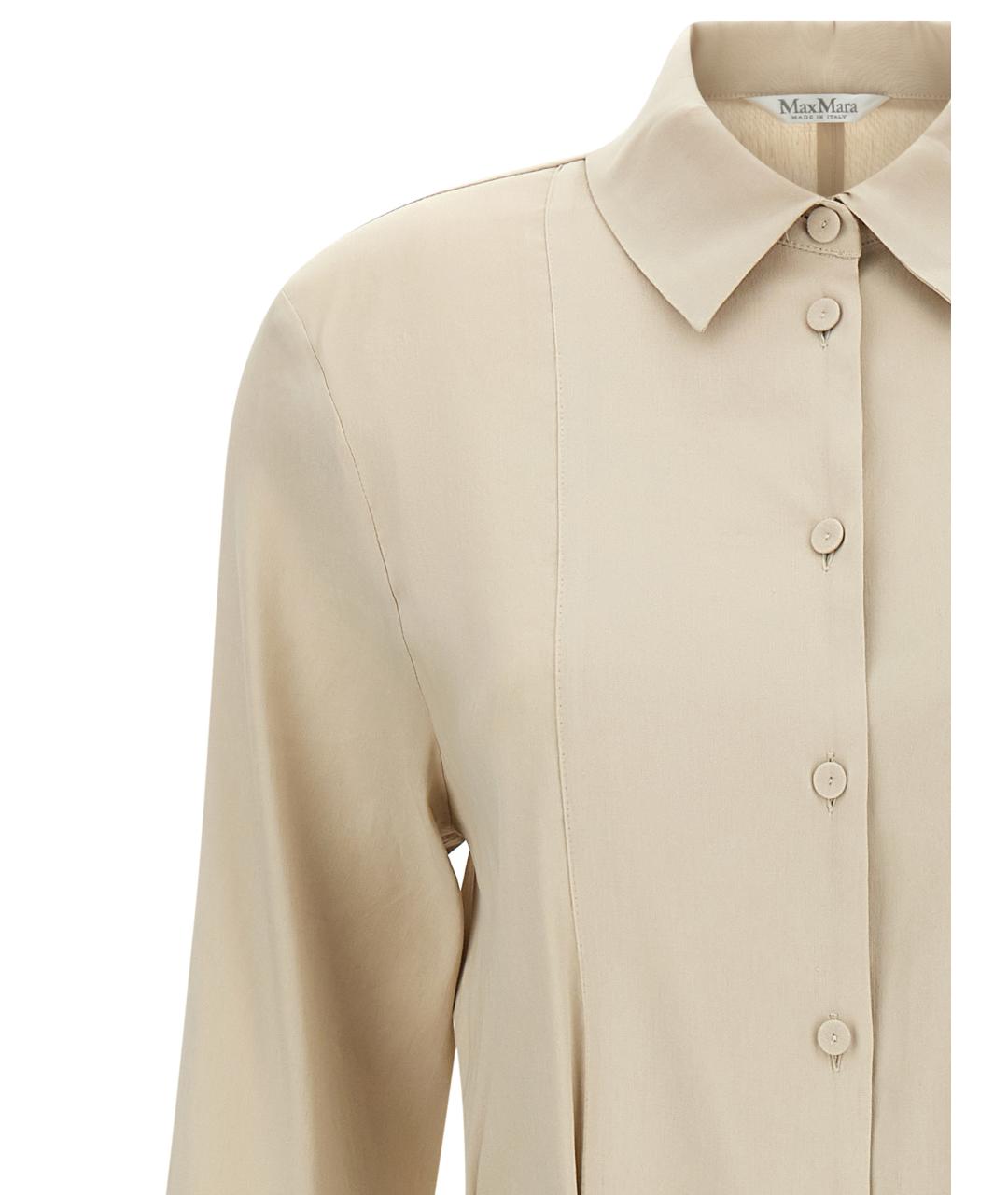 MAX MARA Бежевое льняное повседневное платье, фото 3