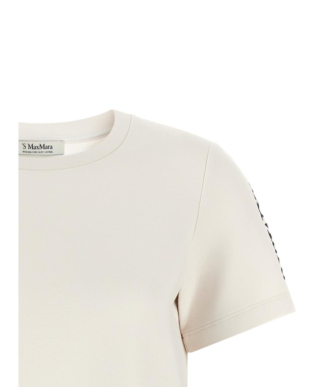 'S MAX MARA Бежевая хлопковая футболка, фото 3