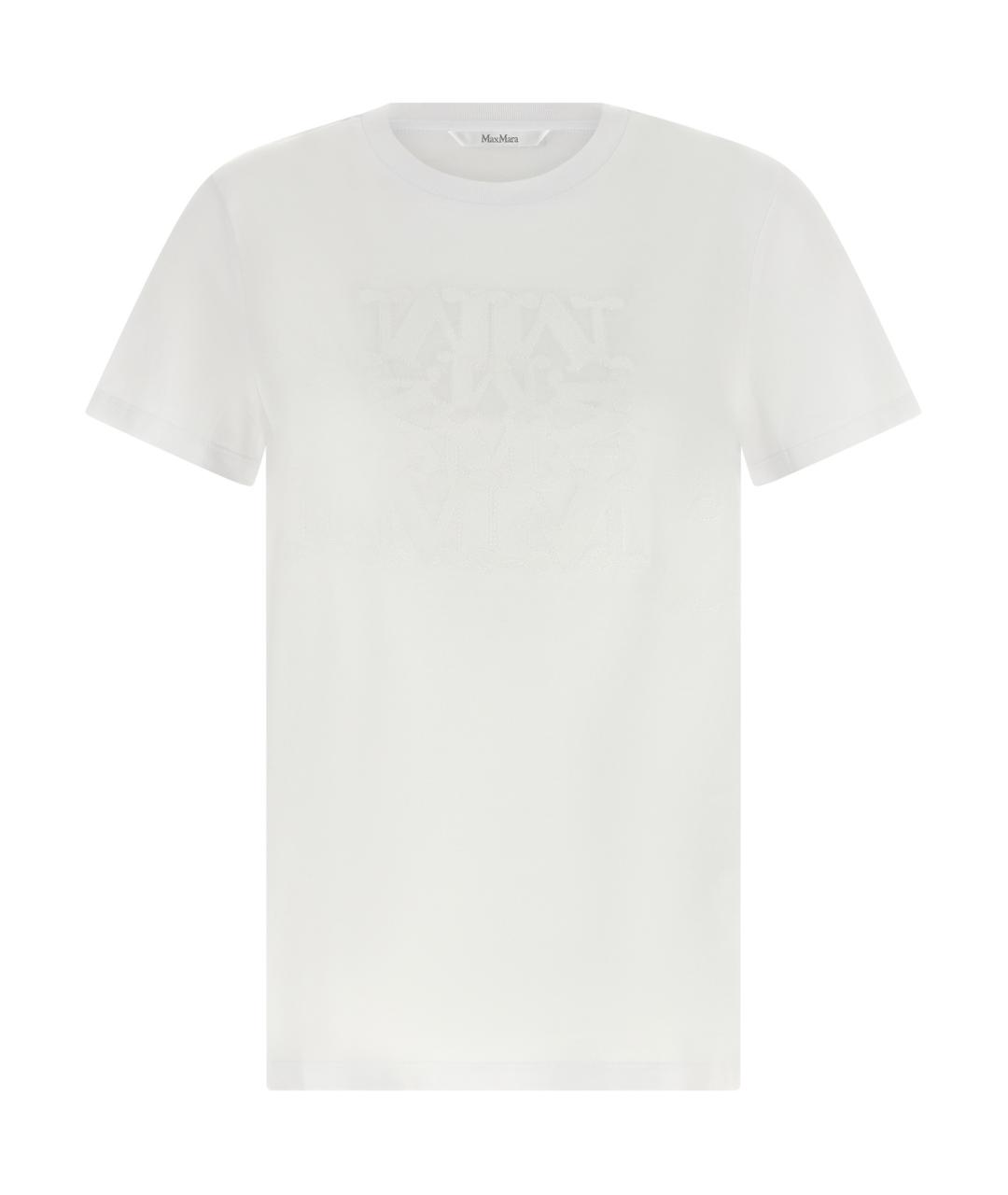 MAX MARA Белая хлопковая футболка, фото 1